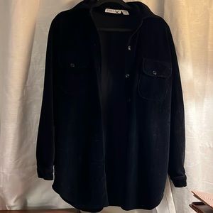 Chaus Sport Black Corduroy Shacket- M. Oversized fit.